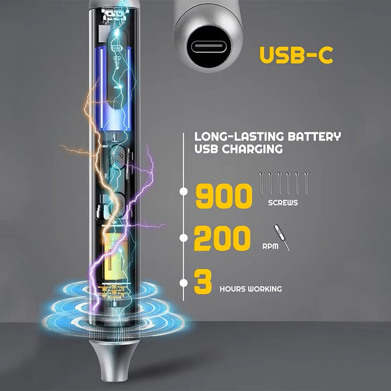 50-in-1 Electric Screwdriver Set – Magnetic Cordless Mini Screwdriver with OLED Display