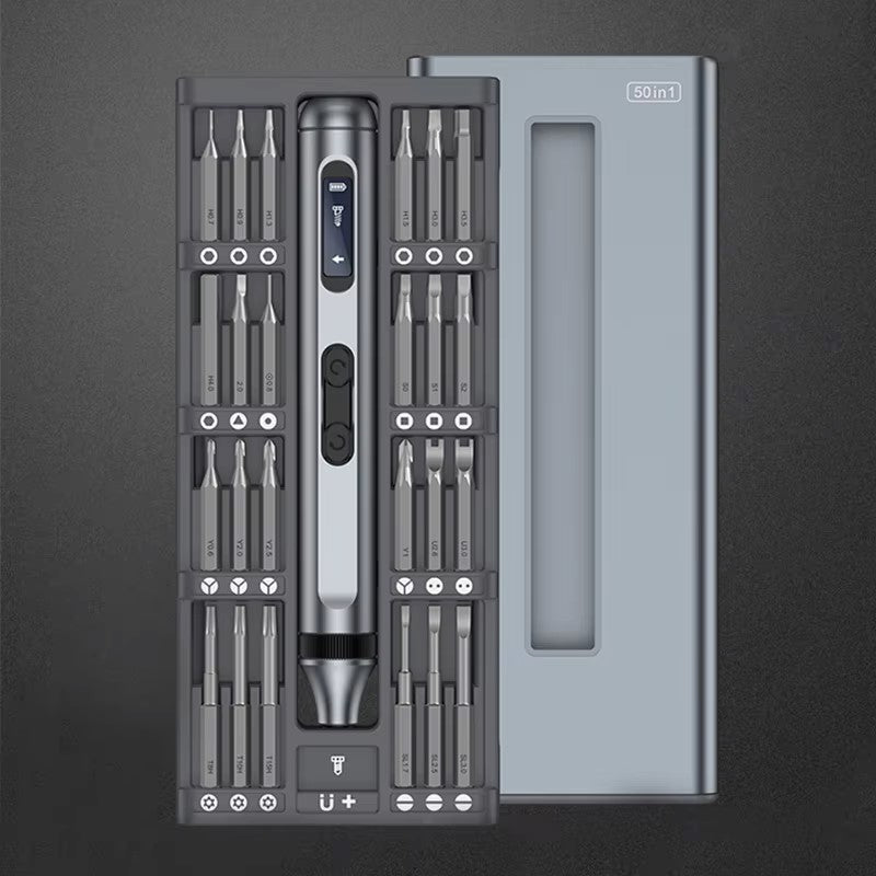 50-in-1 Electric Screwdriver Set – Magnetic Cordless Mini Screwdriver with OLED Display